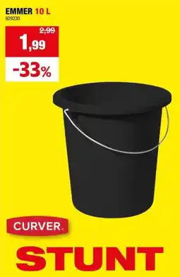 Hubo Curver Simply emmer 10l zwart aanbieding