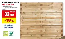 Hubo Cartri tuinscherm recht 180x180 cm geà¯mpregneerd aanbieding