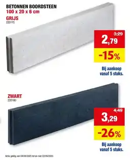 Hubo Boordsteen 100x20x6 cm grijs aanbieding