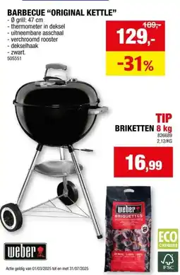 Hubo Weber Classic Kettle kogelbarbecue 47cm aanbieding