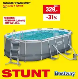 Hubo Bestway Power Steel zwembad 427x250x100 cm aanbieding