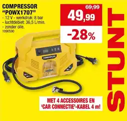 Hubo Powerplus POWX1707 compressor 120W aanbieding