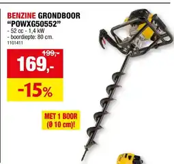 Hubo Powerplus POWXG50552 benzine grondboor 52cc aanbieding