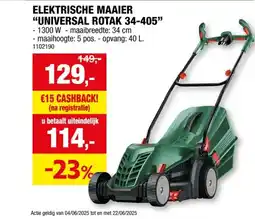 Hubo Bosch UniversalRotak 34-405 elektrische grasmaaier 1300W 34cm aanbieding