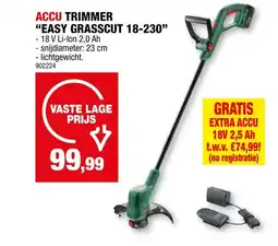 Hubo Bosch EasyGrassCut 18-230 accu trimmer 18V Li-Ion 23cm aanbieding