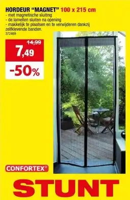 Hubo Confortex vliegendeur met magnetische sluiting 100x215 cm zwart aanbieding