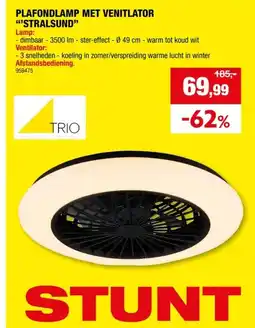 Hubo Trio Stralsund LED plafondventilator 30W zwart/wit aanbieding