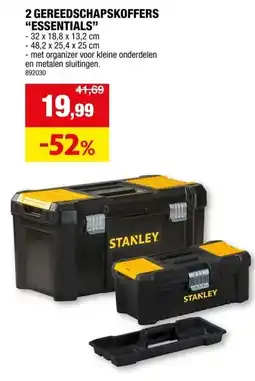 Hubo Stanley Essential Toolbox gereedschapskoffer 2 stuks aanbieding