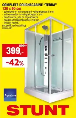 Hubo Aqualine Terra complete douchecabine 90x120x230 cm rechts aanbieding