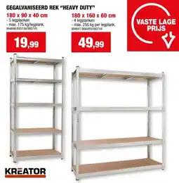Hubo Kreator KRT674001 opbergrek 180x90x40 cm metaal/hout aanbieding