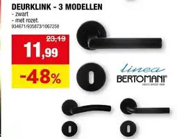 Hubo Linea Bertomani 5312 deurklinkset op rozet 50mm zwart aanbieding