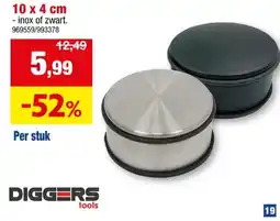 Hubo Diggers deurstop 100x40 mm inox zwart aanbieding