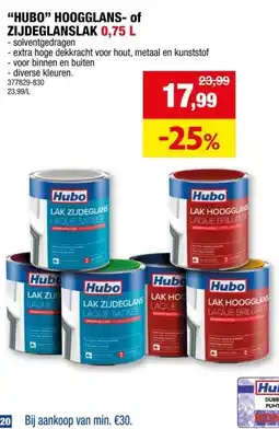 Hubo HUBO HOOGGLANS- of ZIJDEGLANSLAK 0,75 L aanbieding