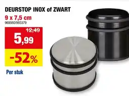 Hubo Diggers deurstop 90x75 mm inox zwart aanbieding