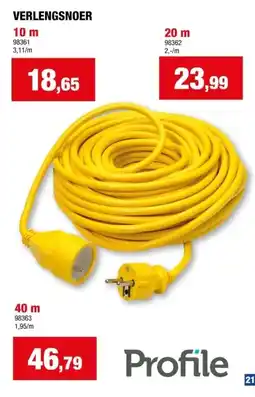 Hubo Profile verlengsnoer 40m 3G 1,5mm² geel aanbieding