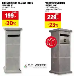 Hubo De Witte Model 8 brievenbus blauwe hardsteen aanbieding