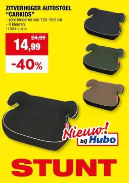 Hubo Carkids zitverhoger 125-150 cm groen/zwart aanbieding