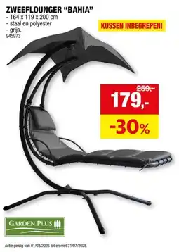 Hubo Garden Plus Bahia hangstoel grijs aanbieding