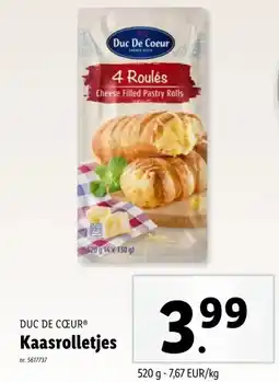 Lidl Kaasrolletjes aanbieding