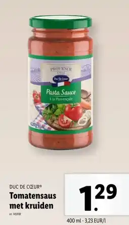 Lidl Tomatensaus met kruiden aanbieding