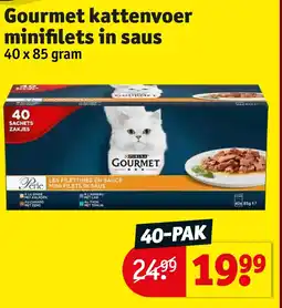 Kruidvat Gourmet kattenvoer minifilets in saus aanbieding