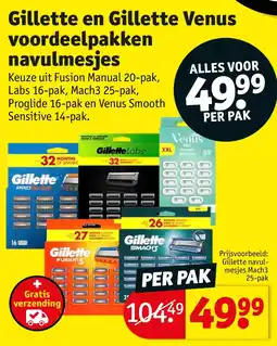 Kruidvat Gillette en Gillette Venus voordeelpakken navulmesjes aanbieding