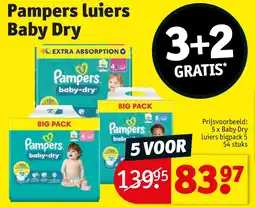Kruidvat Pampers luiers Baby Dry aanbieding
