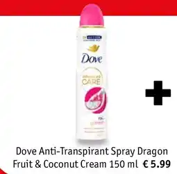 Kruidvat Dove Anti-Transpirant Spray Dragon Fruit & Coconut Cream 150 ml aanbieding