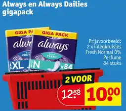 Kruidvat Always en Always Dailies gigapack aanbieding