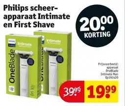 Kruidvat Philips scheerapparaat Intimate en First Shave aanbieding