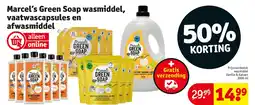 Kruidvat Marcel’s Green Soap wasmiddel, vaatwascapsules en afwasmiddel aanbieding