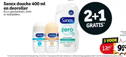 Kruidvat Sanex douche 400 ml en deoroller aanbieding