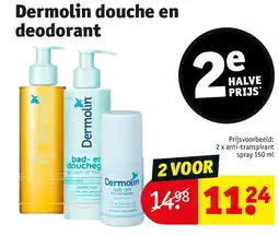 Kruidvat Dermolin douche en deodorant aanbieding