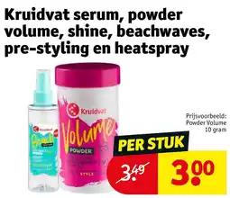 Kruidvat Kruidvat serum, powder volume, shine, beachwaves, pre-styling en heatspray aanbieding