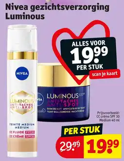 Kruidvat Nivea gezichtsverzorging Luminous aanbieding