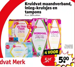 Kruidvat Kruidvat maandverband, inleg-kruisjes en tampons aanbieding