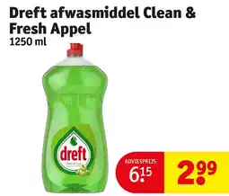 Kruidvat Dreft afwasmiddel Clean & Fresh Appel aanbieding