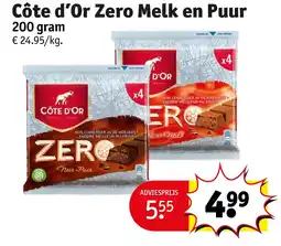 Kruidvat Côte d’Or Zero Melk en Puur aanbieding