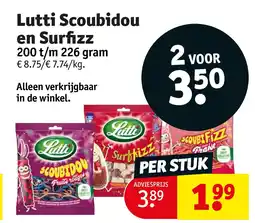 Kruidvat Lutti Scoubidou en Surfizz aanbieding