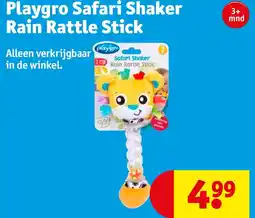 Kruidvat Playgro Safari Shaker Rain Rattle Stick aanbieding