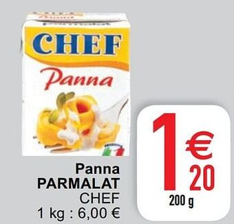 Cora Panna parmalat chef aanbieding