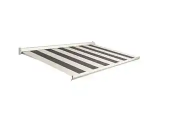 Makro Domasol Elektrische zonneluifel F10 450 x 300 cm grijs/crème gestreept aanbieding