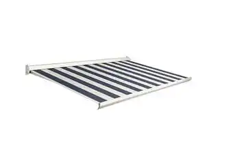 Makro Domasol Elektrische zonneluifel F10 400 x 250 cm blauw/crème gestreept aanbieding