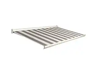 Makro Domasol Manuele zonneluifel F10 350 x 250 cm grijs/crème gestreept aanbieding