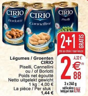 Cora Légumes - groenten cirio aanbieding