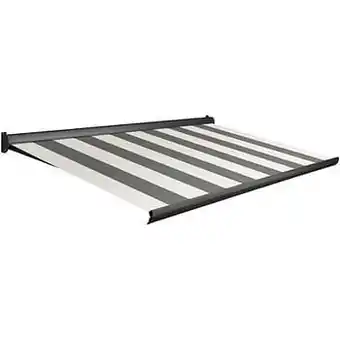 Brico Domasol zonnetent elektrisch ’Factor 10-A’ groen/wit brede strepen 350 x 300 cm aanbieding