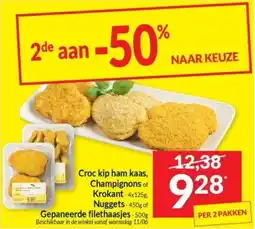 Intermarché Croc kip ham kaas champignons of krokant nuggets of gepaneerde filethaasjes aanbieding
