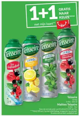 Intermarché Teisseire en Mathieu Teisseire aanbieding