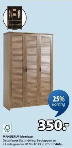 Jysk Manderup kleerkast aanbieding