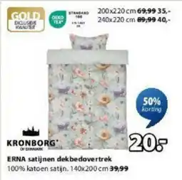 Jysk Erna satijnen dekbedovertrek aanbieding